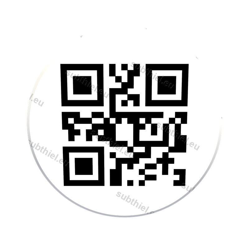 Einkaufswagenchip Erhobene Faust, Rueckseite mit QR-Code zu shop.subthiel.eu