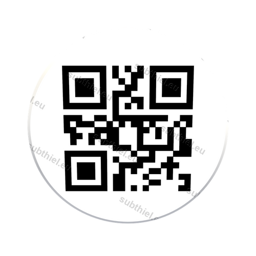 Einkaufswagenchip Erhobene Faust, Rueckseite mit QR-Code zu shop.subthiel.eu