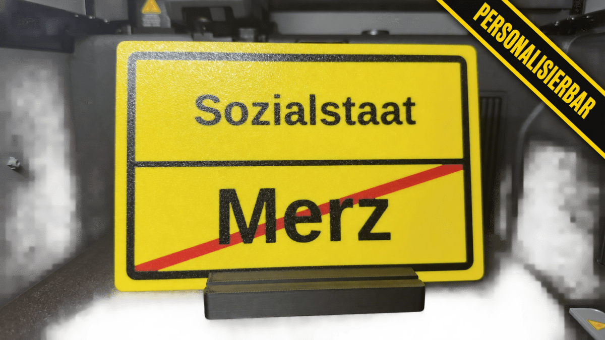Personalisiertes Ortsausgangsschild mit Wunschtext und Standfuß - Subthiel - Marco Thiel